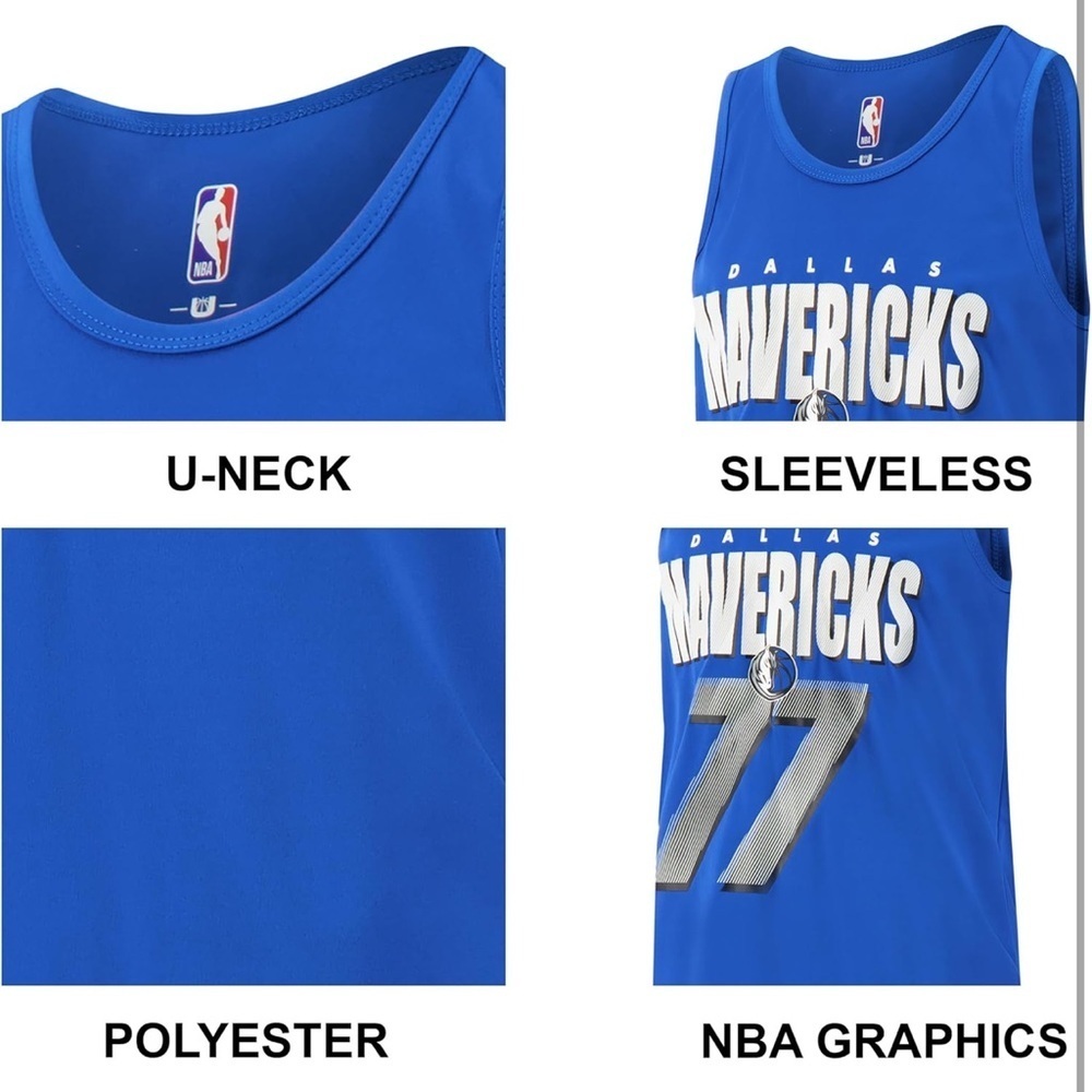 Luka Doncic Dallas Mavericks NBA Officially Licensed Sleeveless Mesh Jer… - Picture 3 of 4
